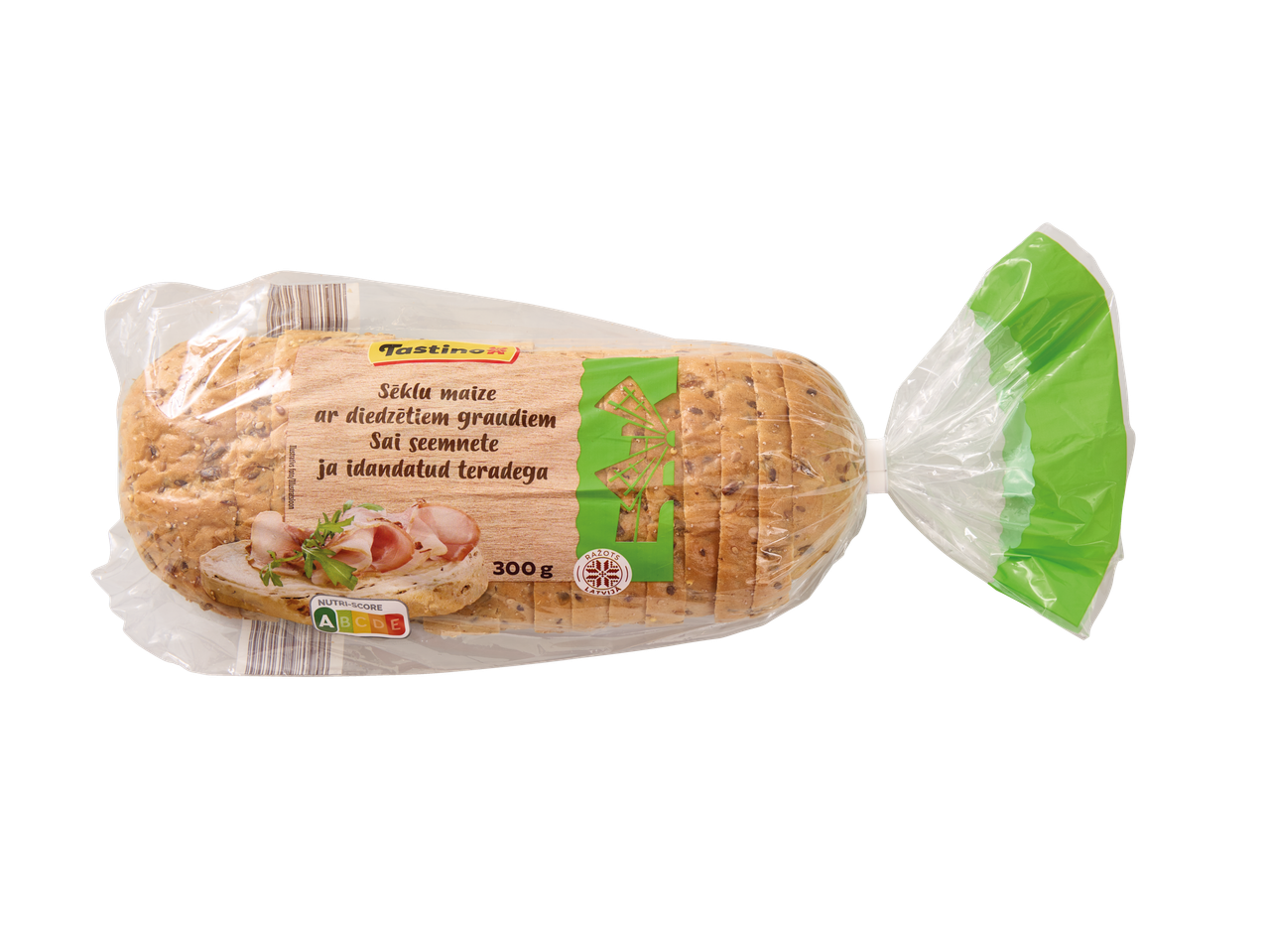 Tastino idandatud terade ja seemnetega täisteraleib (300g)