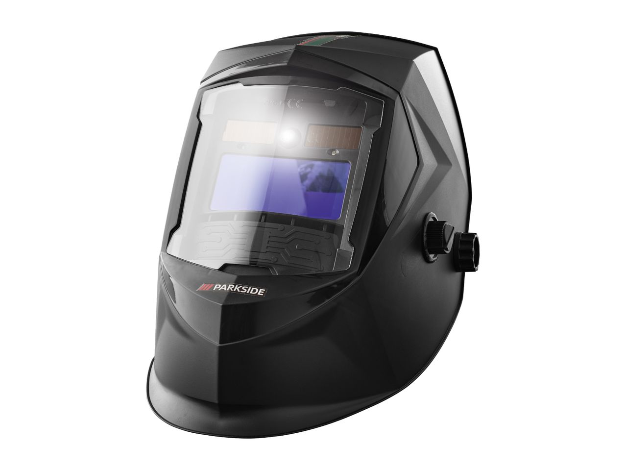 Parkside welding helmet with auto-darkening filter.