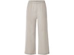 Pantaloni palazzo beige a vita alta.