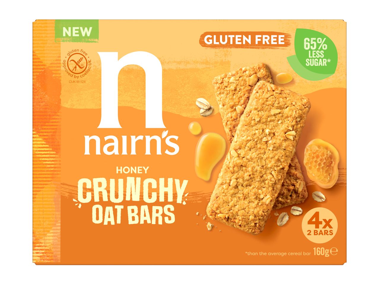 Nairn's honey crunchy oat bars, gluten-free.