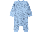 Hele sinine beebi magamiskostüüm mustade tähemustritega.