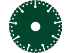 Zöld gyémánt vágótárcsa középső és több kisebb lyukkal