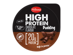 Milbona Pudim de Chocolate Alto em Proteína, baixo teor de gordura, sem adição de açúcar, com 20g de proteína.
