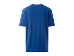 Back view of a plain blue short-sleeved t-shirt.