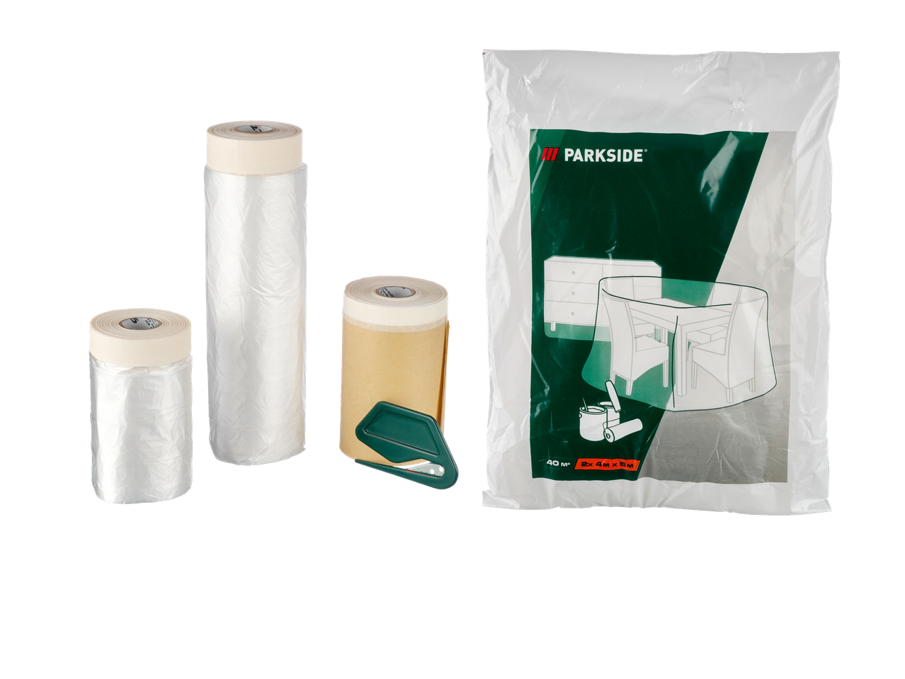Parkside® komplet za zaštitu od prašine, uključujući foliju i lepljivu traku.