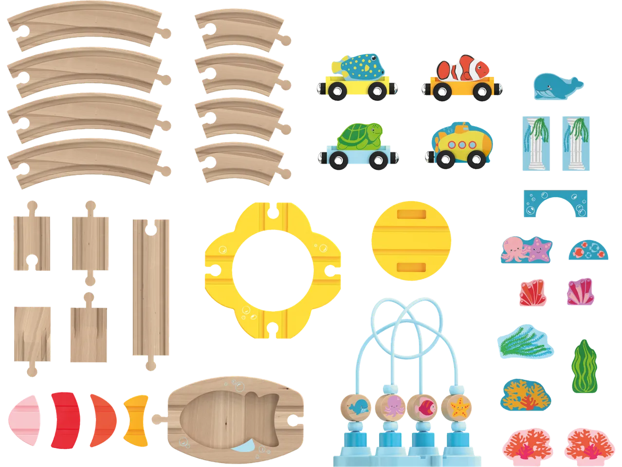 Playtive Kolejka drewniana – zestaw podwodny świat