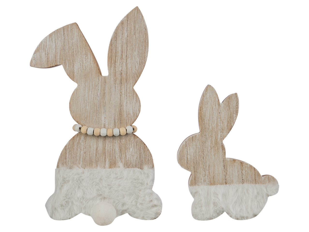 Dekoratiivsed puidust lihavõtteküülikud.