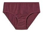 A pair of maroon women's cotton briefs.