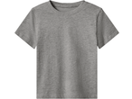 Plain grey short-sleeved t-shirt with a ribbed crew neck.
