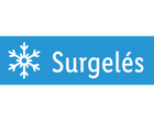Étiquette bleue avec un flocon de neige et le mot 'Surgelés'.