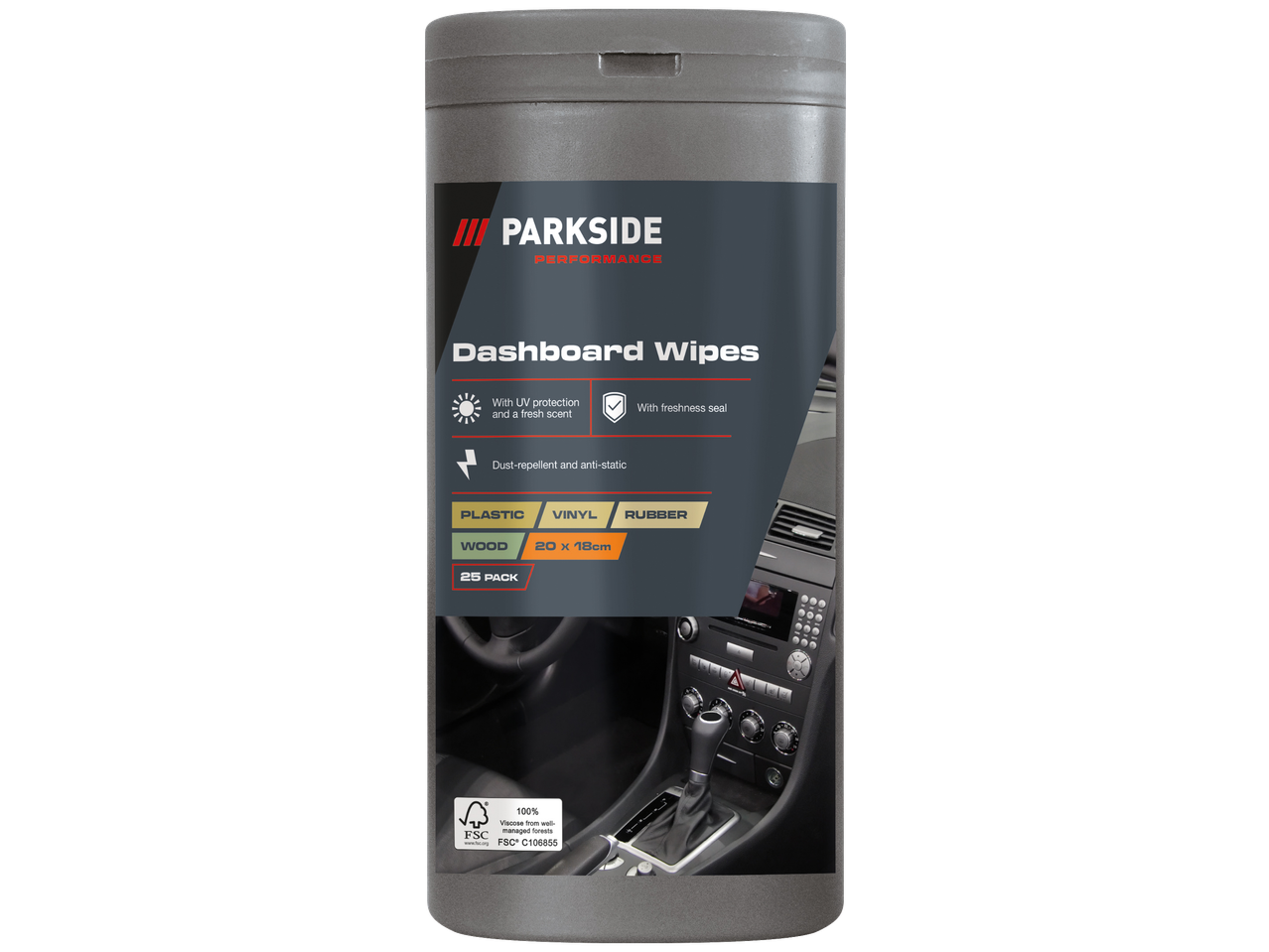PARKSIDE PERFORMANCE prietaisų skydelio servetėlės plastikui, vinilui, gumai ir medienai, 25 vnt.
