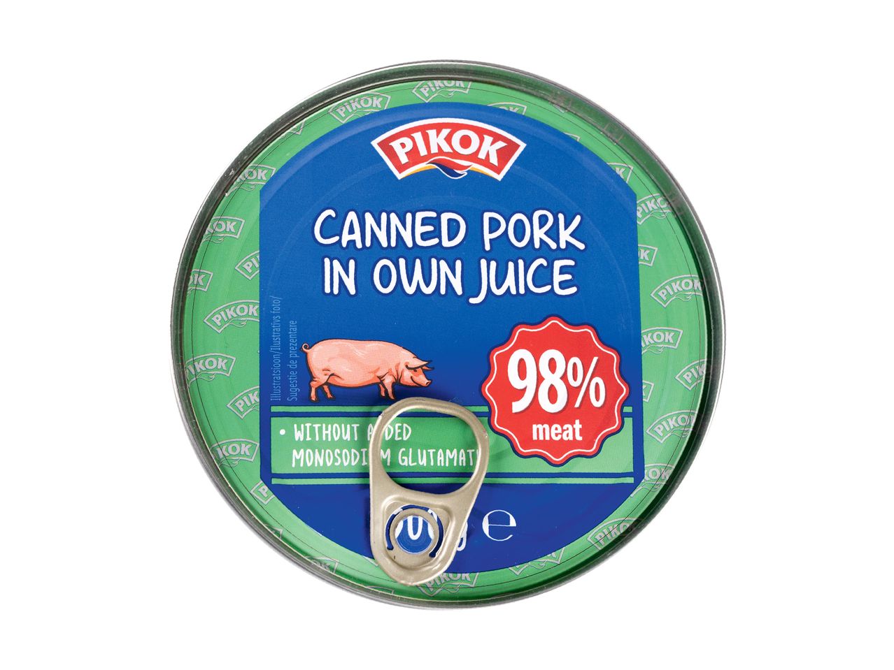 Pork Pikok în suc propriu, conservă.