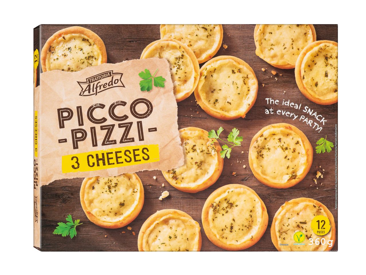 Μίνι πίτσες Trattoria Alfredo Picco Pizzi, 3 τυριά.