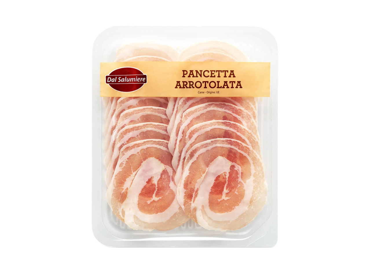 Pancetta arrotolata affettata