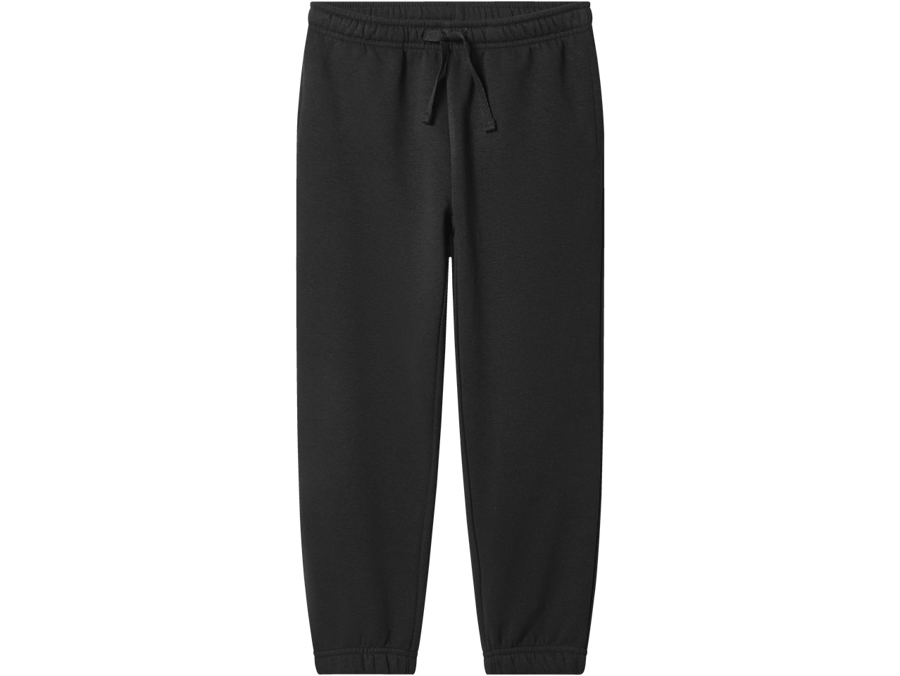 Black kids' joggers with an elasticated waistband and drawstring