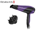 Purple hair dryer with a black diffuser attachment on a white background.
