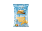 Embalagem de batatas fritas onduladas com a indicação 'Light* menos 30% de gordura' e Nutri-Score C.