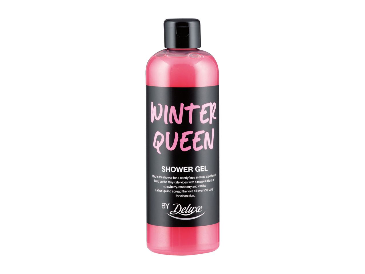 Deluxe Winter Queen Shower Gel with strawberry, raspberry, and vanilla scent.