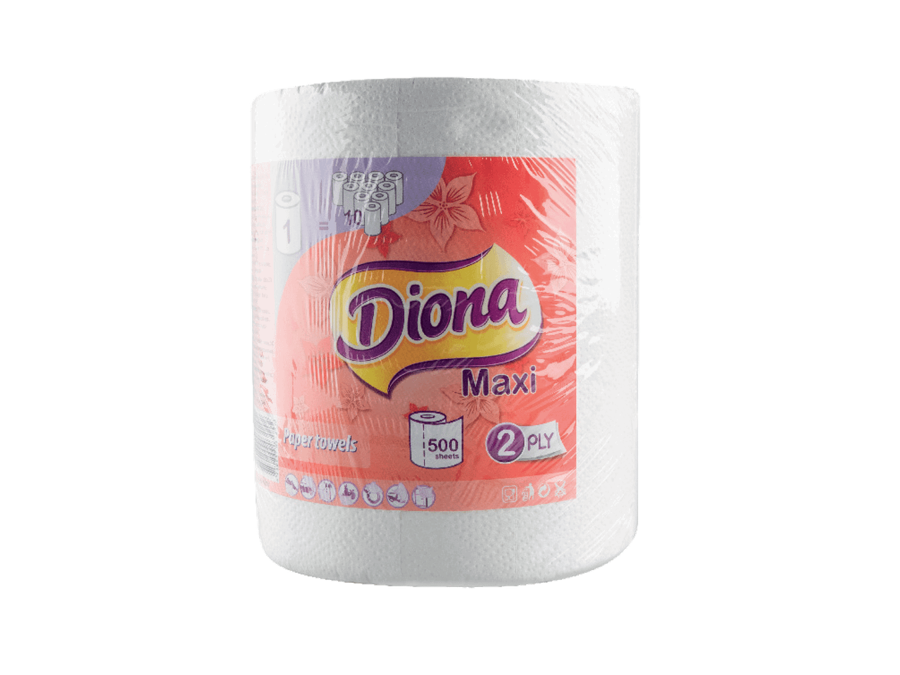 Diona Maxi popieriniai rankšluosčiai, 500 lapelių, 2 sluoksnių