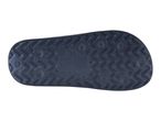 Bottom of a dark blue slipper with a zig-zag pattern and size information.
