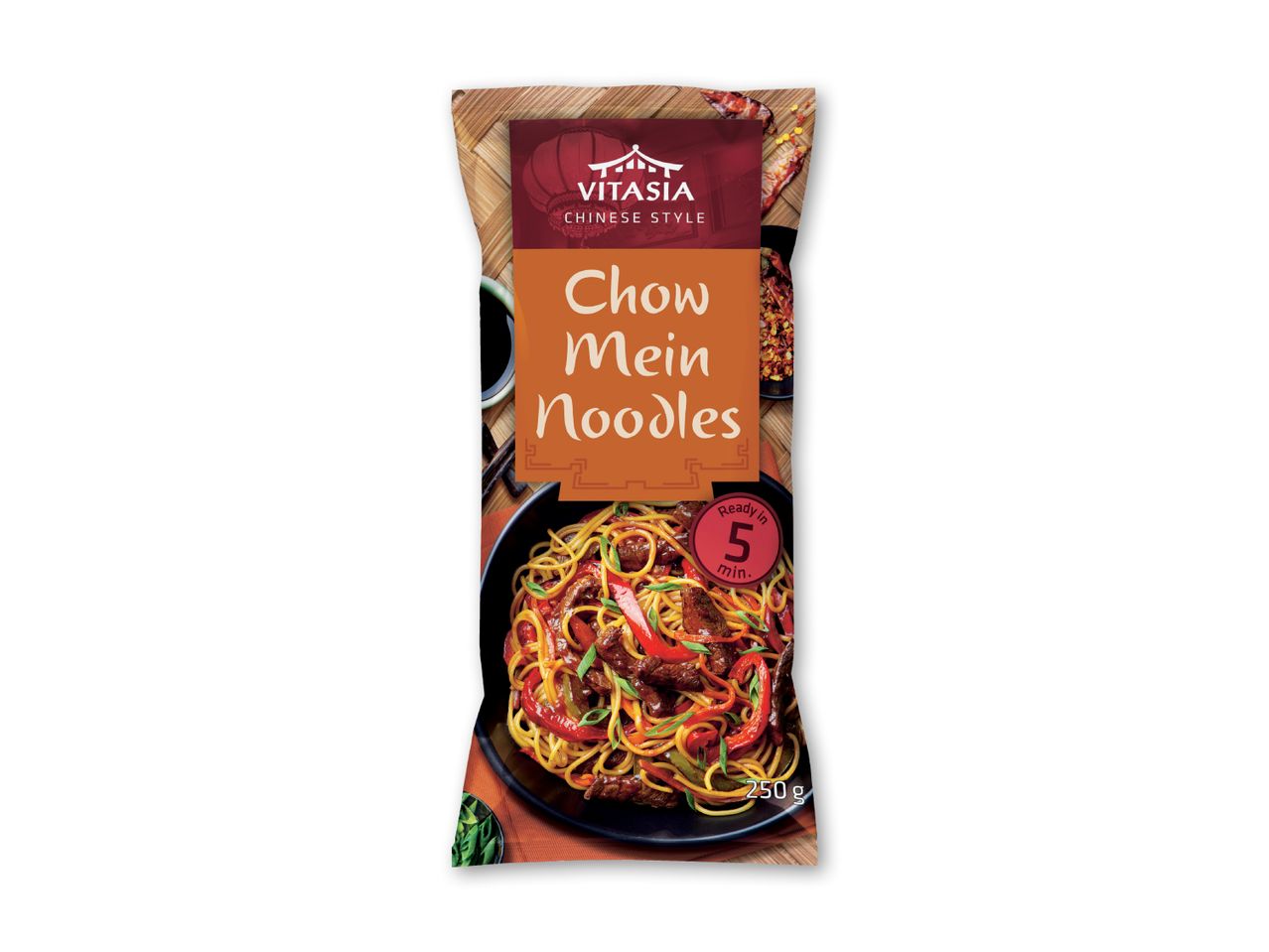 Vitasia Chow Mein nudler, 250g, klar på 5 minutter.