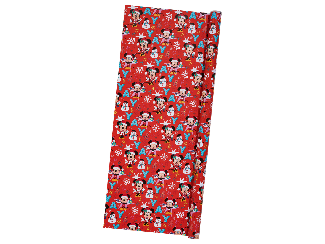 Papel de embrulho crelando® com tema de Natal do Mickey e Minnie Mouse.
