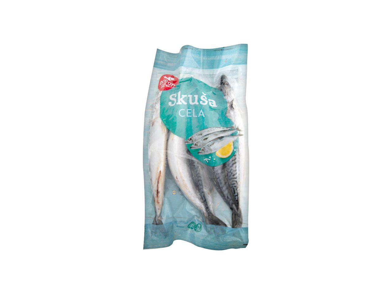 Pakovanje smrznutih skuša 'Skuša Cela'.