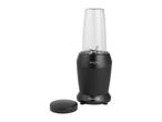 Black personal blender with a clear cup and a separate black lid, showing '1000 WATTS' on the base.