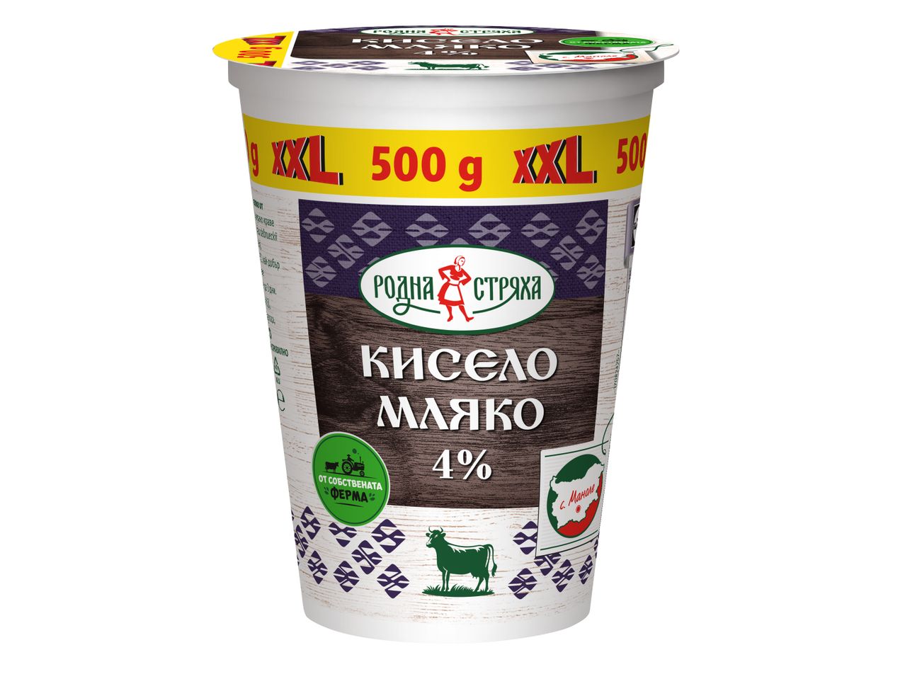 Кисeло мляко 1% от 'Родопа' в 500 грамова купа.