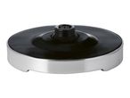 Electric kettle base with a stainless steel rim and black plastic top