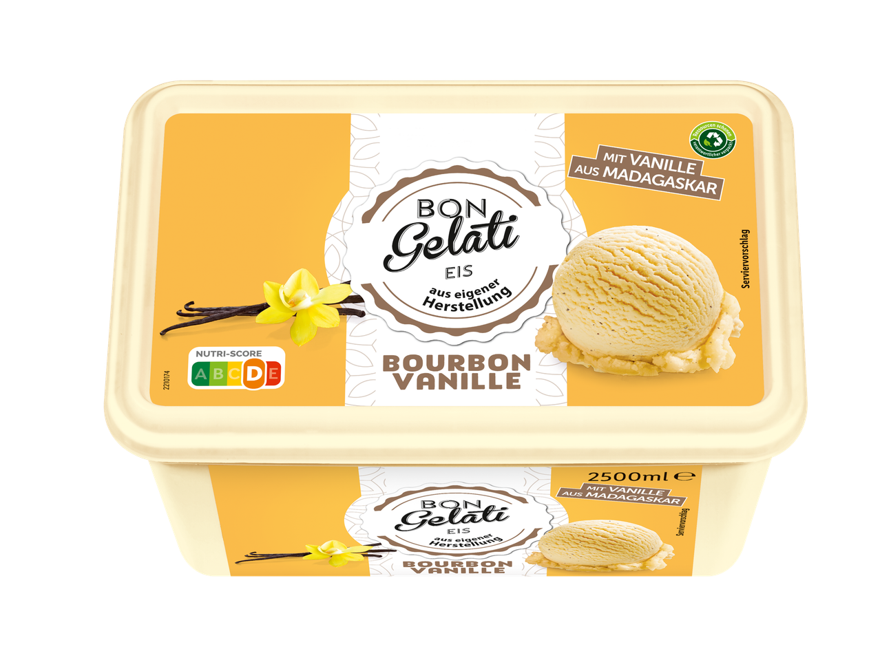 Bon Gelati Bourbon Vanille Eis mit Madagaskar-Vanille.