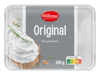Queijo creme Milbona Original em uma embalagem de 300g.