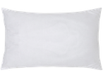A plain white pillow with a smooth texture, isolated on a black background.