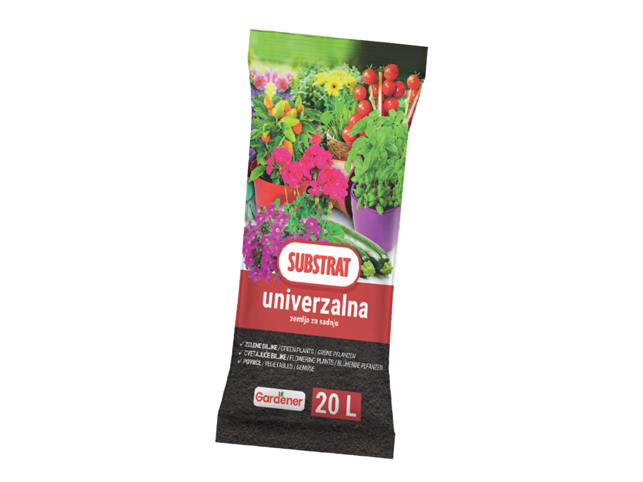 Univerzalna zemlja za sadnju zelenih, cvetajućih biljaka i povrća, 20 L.