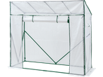 PARKSIDE šiltnamis su permatomu uždangalu ir žaliu rėmu.