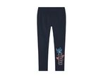 Dark blue girls' leggings with a floral design on the leg.