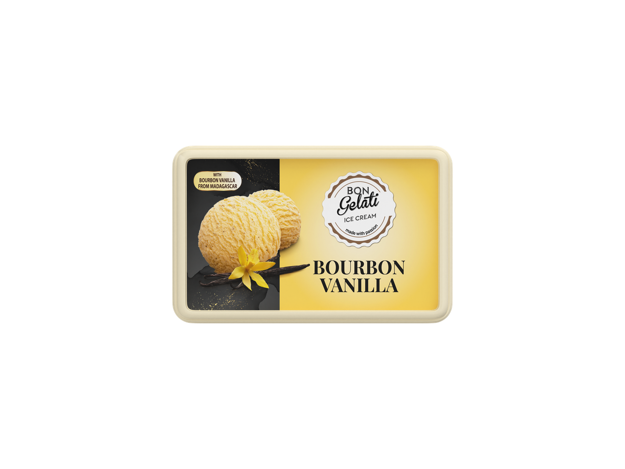 Înghețată Bon Gelati Bourbon Vanilie cu boabe de vanilie din Madagascar