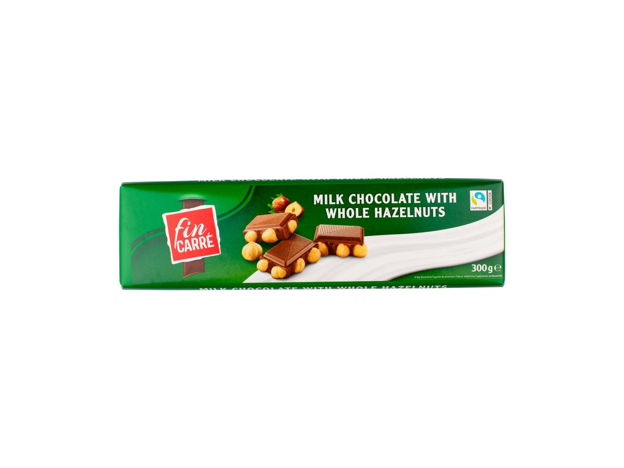 Čokolada sa lešnicima u zelenom pakovanju.