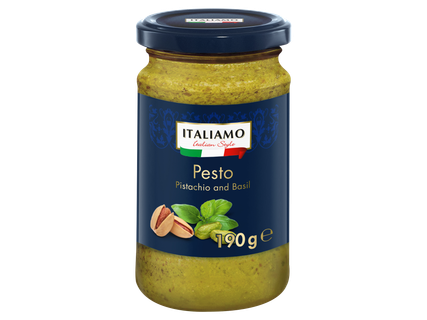 Bazsalikomos-pisztáciás pesto*