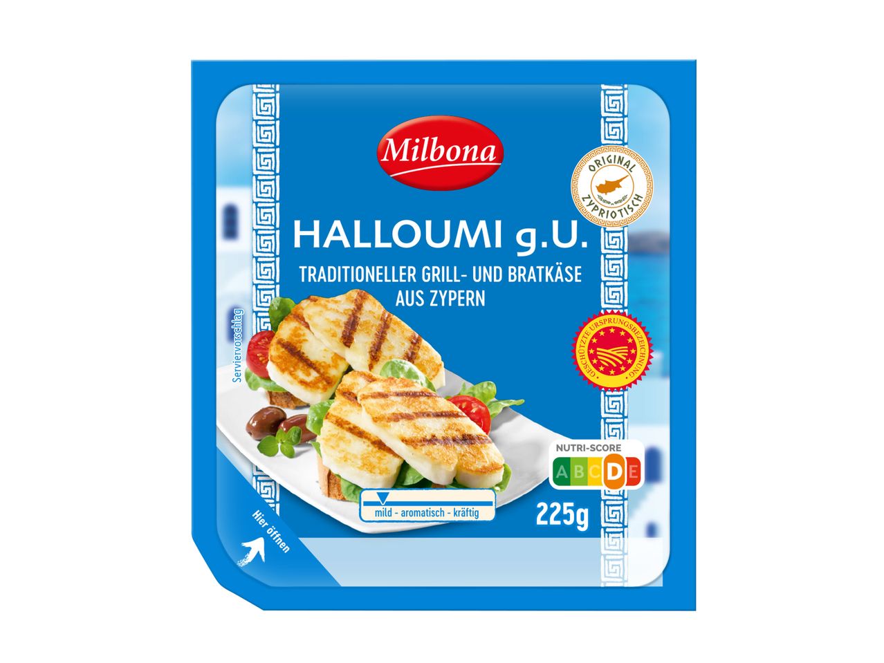 Tafta Halloumi Grillkäse, 225g Packung.