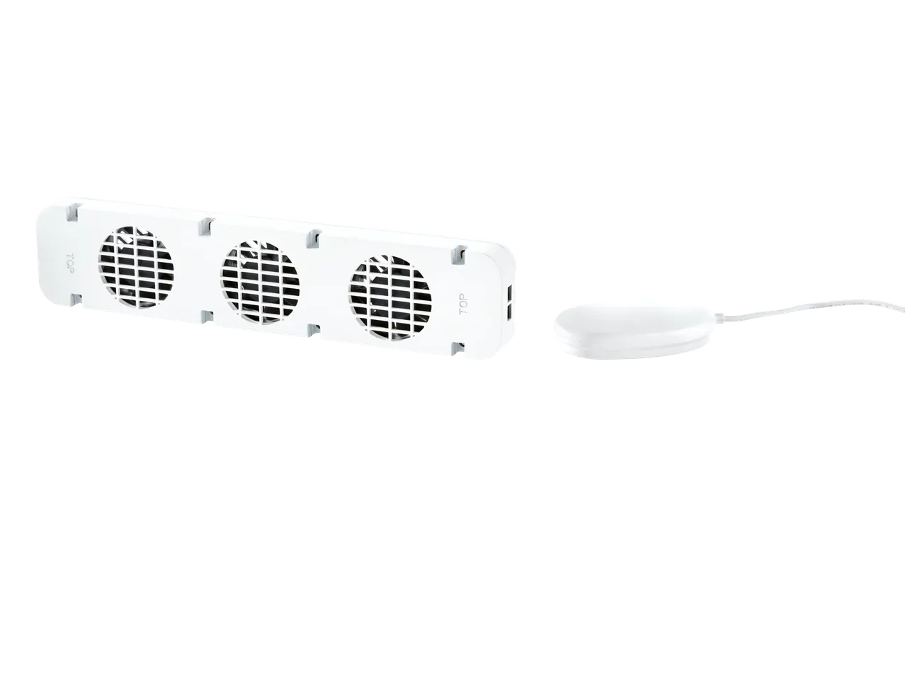 SILVERCREST® Radiator Booster with three fans and a connected power puck.