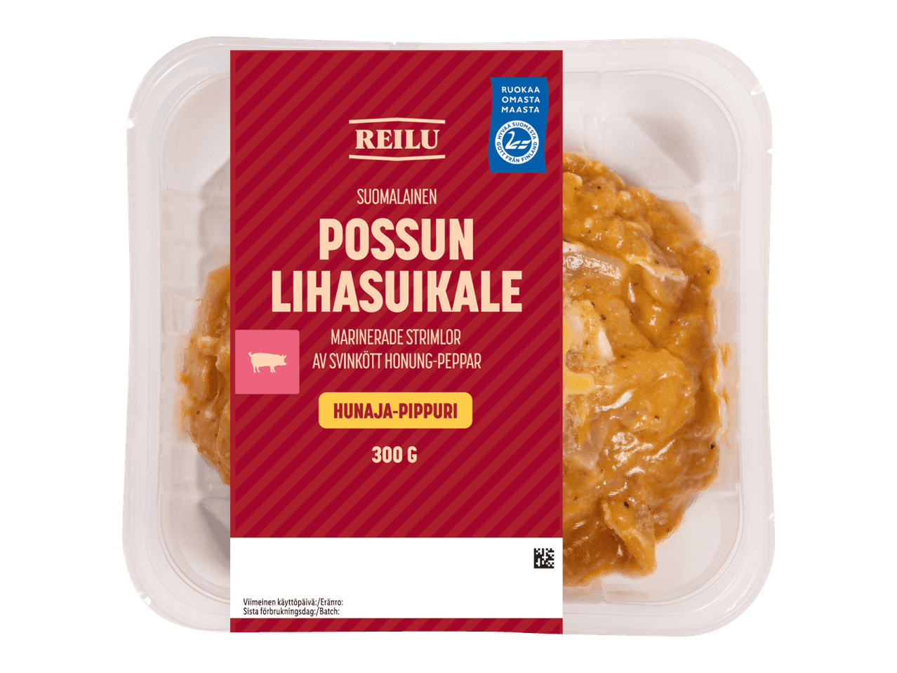 Reilu Possun Lihasuikale Hunaja-Pippuri 300g -pakkaus.