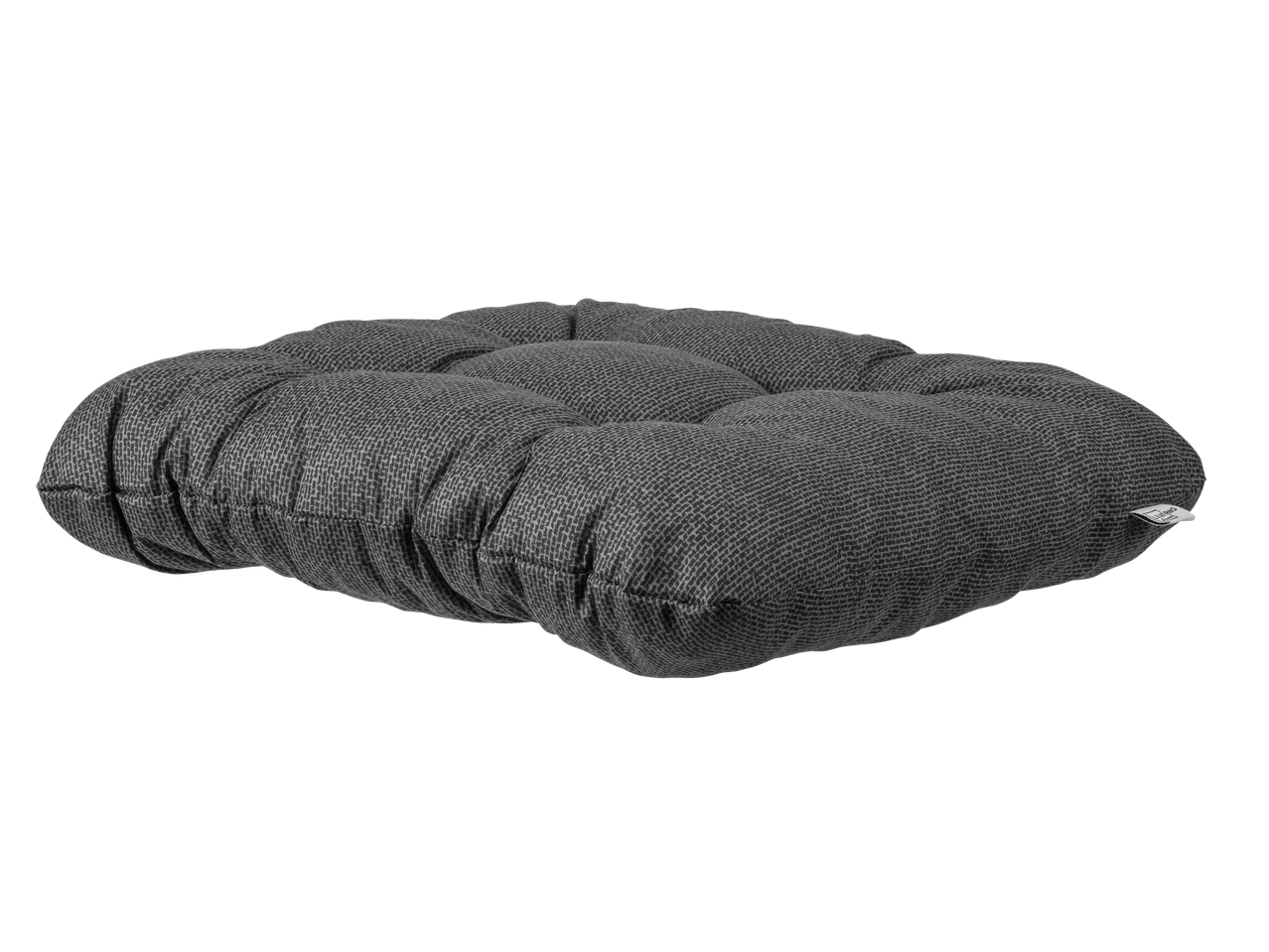 Pernă de scaun LIVARNO gri închis cu textură țesută.