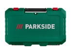 O cutie de scule verde Parkside.