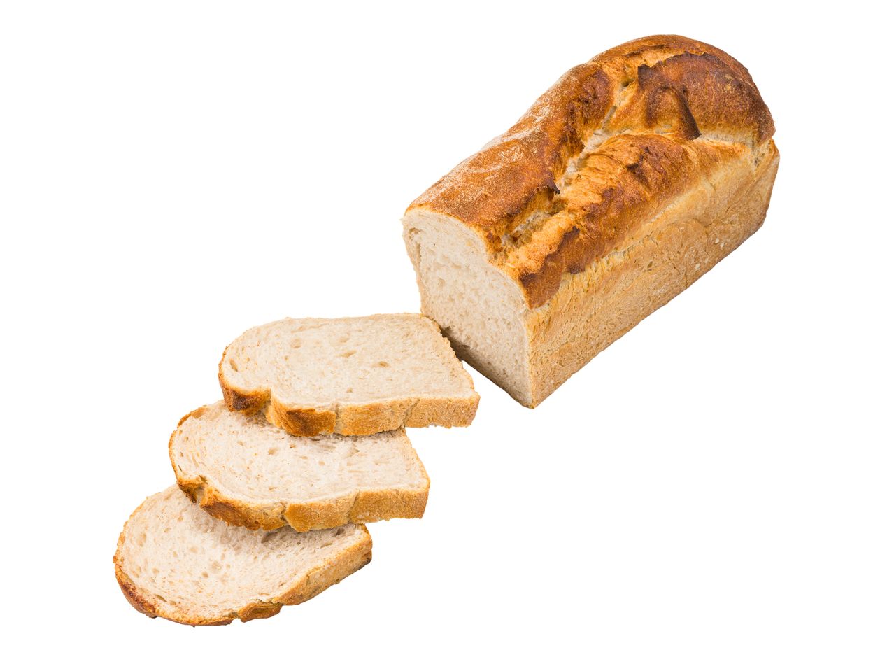 En limpa vitt bröd skuren i skivor.