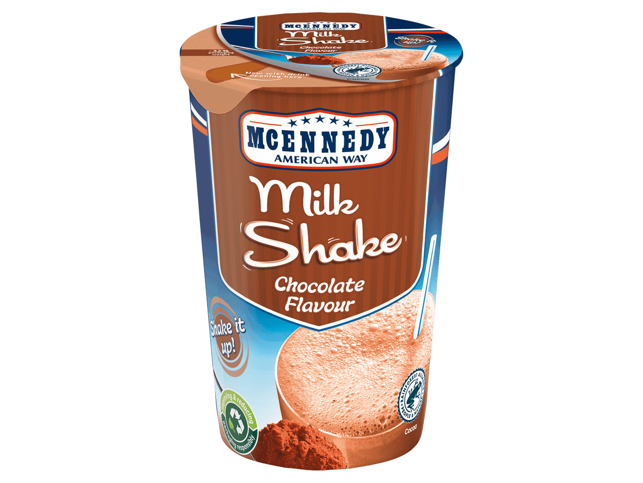 Csokoládé ízű milkshake pohárban.