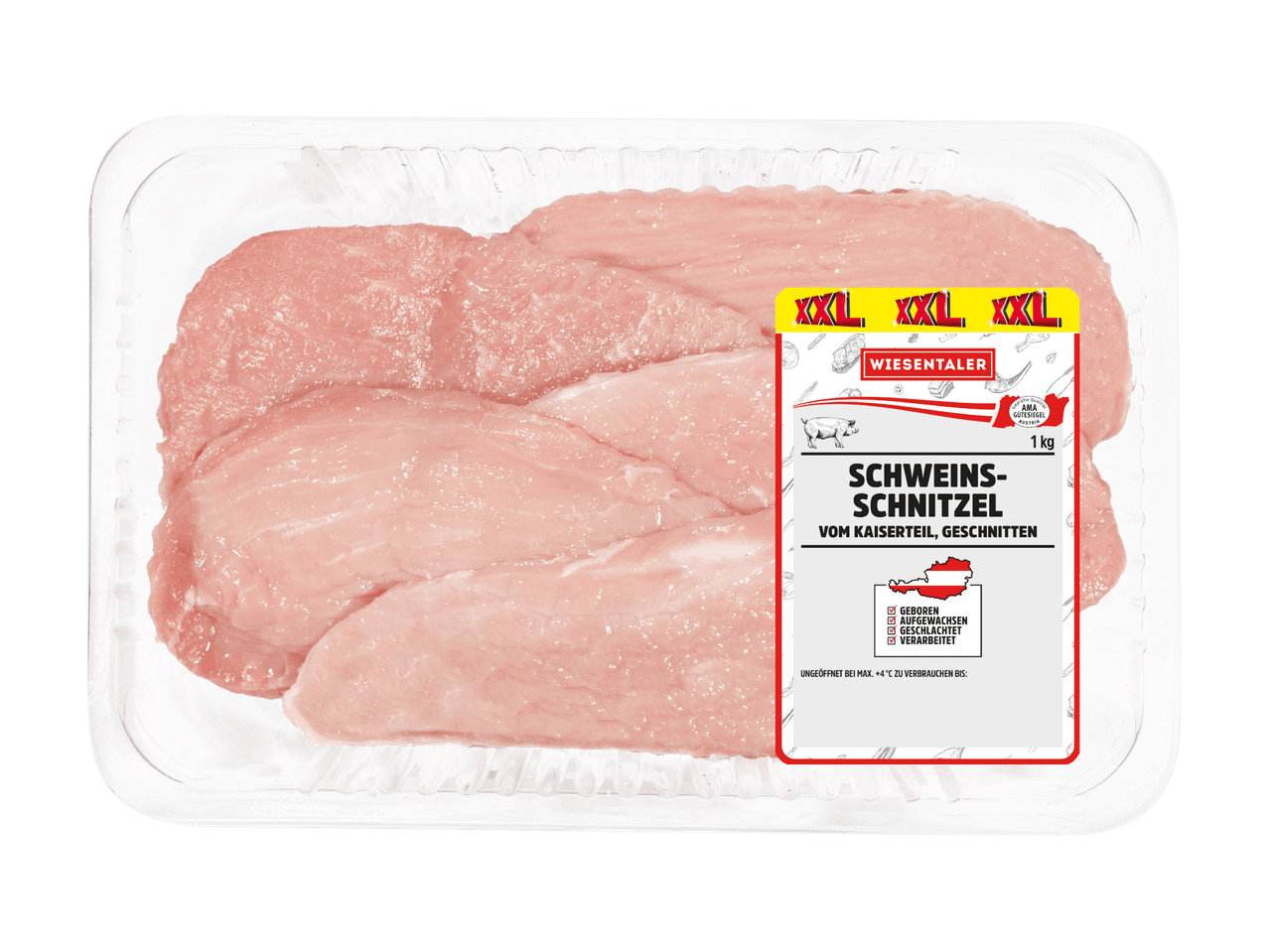 Wiesentaler Schweineschnitzel vom Kaiserteil, 1 kg Packung