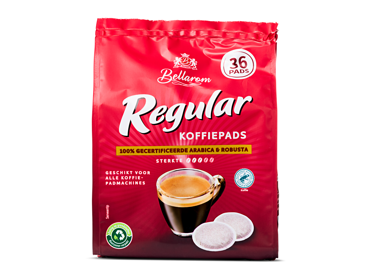 Bellarom Regular koffiepads: 36 pads Arabica & Robusta koffie.