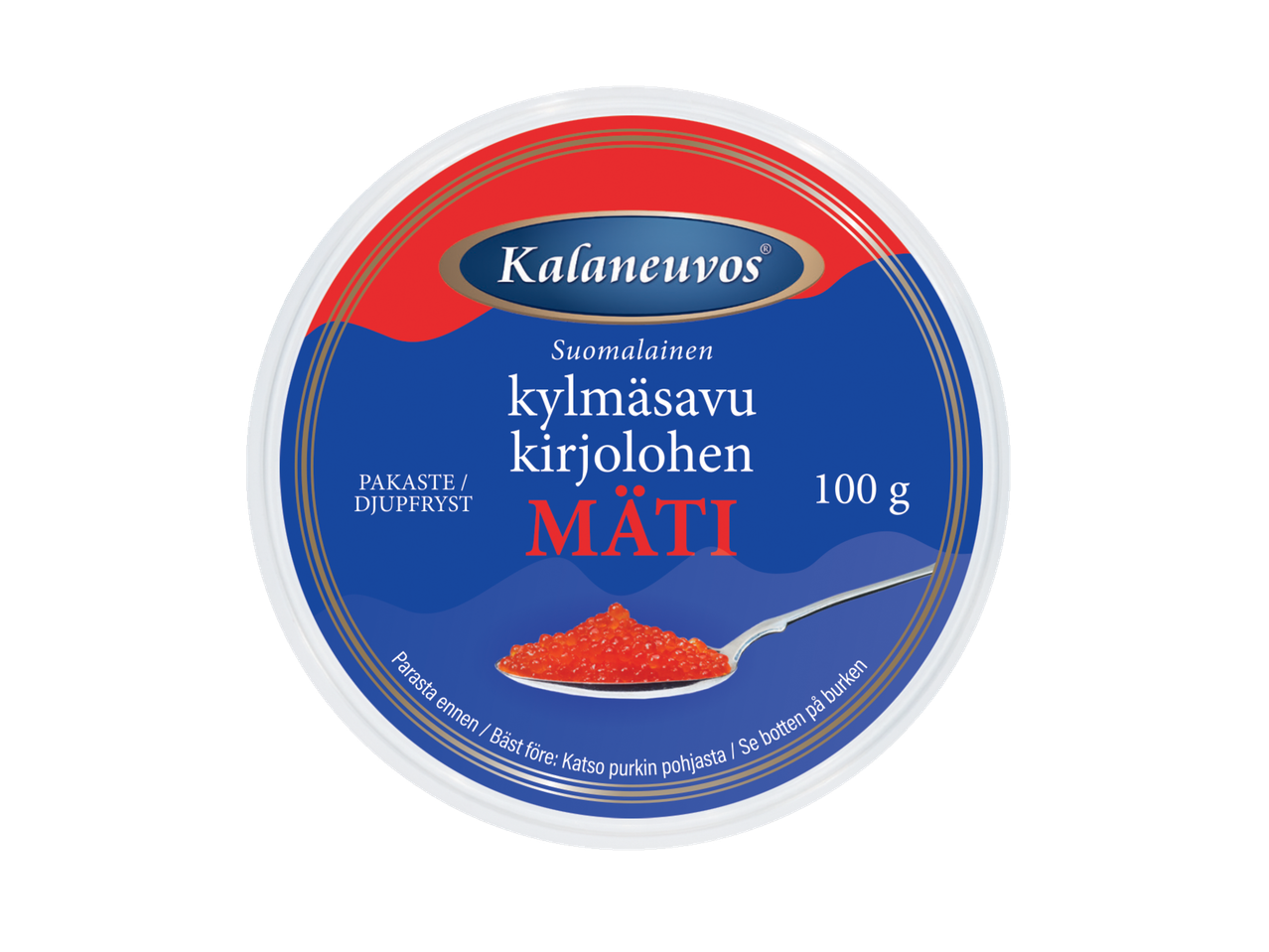 Kalaneuvos kylmäsavukirjolohen mätiä, 100 g pakaste.