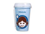 Matilde Milkshake Vaniljesmag i en lyseblå kop med en tegneseriepige.
